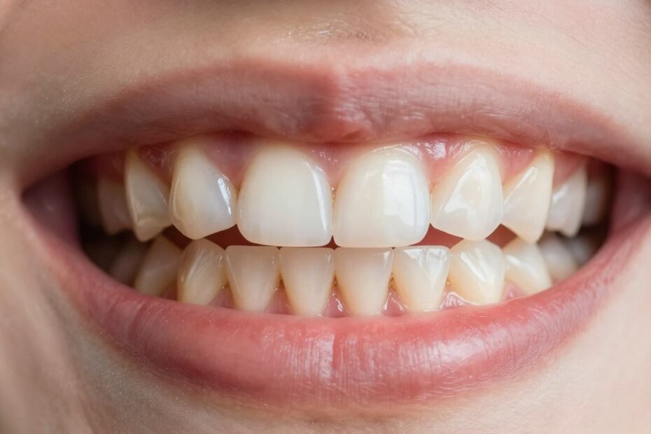 Białe dziąsła przy zębach