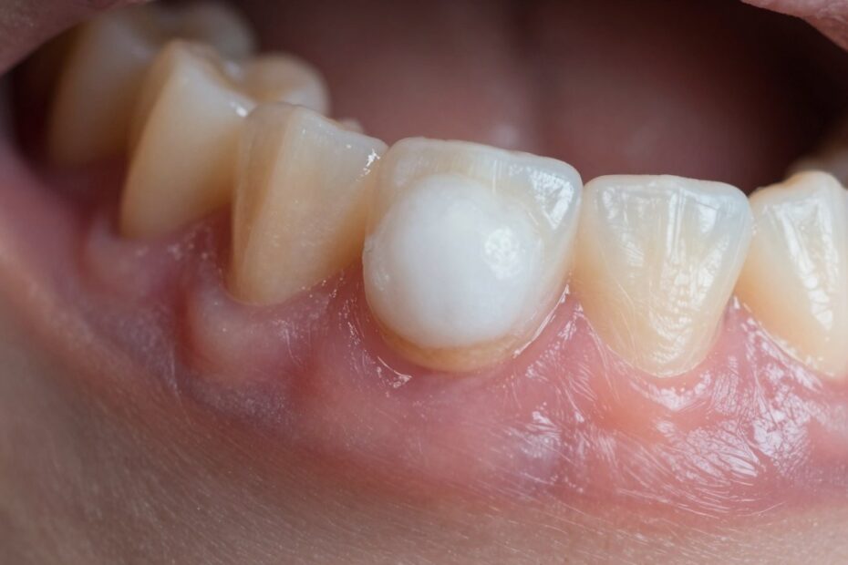 Twardy biały guzek na dziąśle