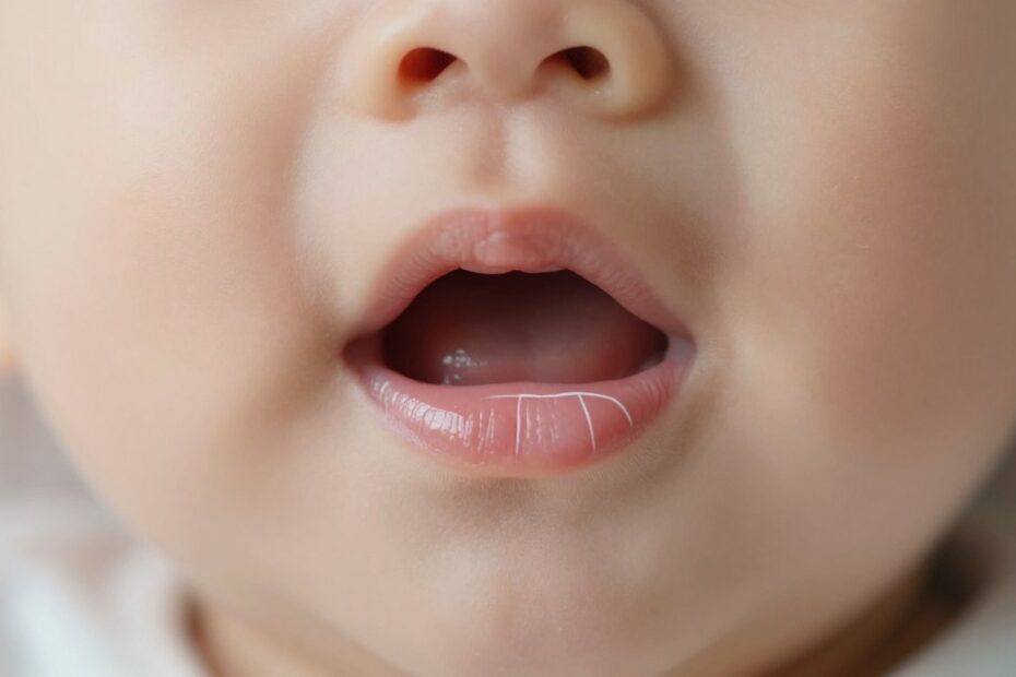 Białe kreski na dziąsłach u niemowlaka