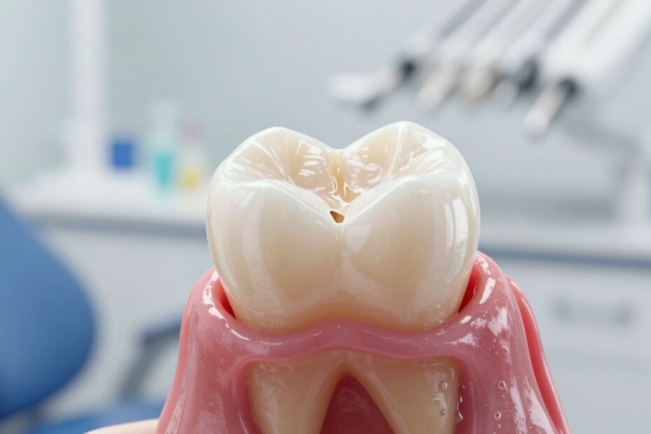 Ukruszony ząb przy dziąśle